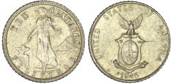 World Coins - Philippines . Silver 10 Centavos. 1945 D