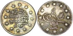 World Coins - Ottoman Empire. Abdul Hamid II (1876-1909). AR Kurush. AH 1293// Year 17