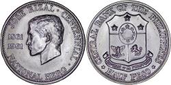 World Coins - Philippines . AR 1/2 Peso. 1961. 100th Anniversary of Birth of José Rizal