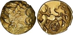 Ancient Coins - British Celts, Atrebates, Gold Quarter Stater, British QC [ECC-9]
