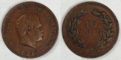 World Coins - PORTUGAL - Kingdom, Carlos I, 1892 A, 10 Reis, Very Fine