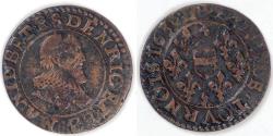 World Coins - FRANCE - Principality of Boisbelle-Henrichemont, Maximilian I, 1636 Double Tournois, Very Fine