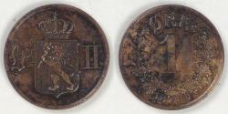 World Coins - NORWAY, Oscar II, 1876 Øre, Extra Fine