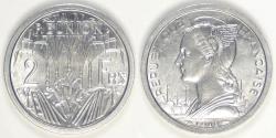 World Coins - REUNION - French Territory, 1948, 2 Francs, Gem BU