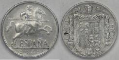 World Coins - SPAIN - Nationalist Government, 1941, 5 Centimos, Extra Fine