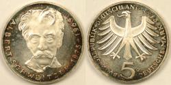 World Coins - GERMANY - Federal Republic, 1975 G, 5 Mark, Gem Proof