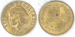 World Coins - COLOMBIA - Republic, 1955, 2 Centavos, Brilliant Uncirculated