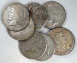 Us Coins - Peace Dollars, average circulated