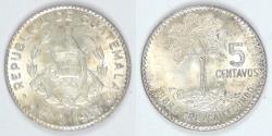 World Coins - GUATEMALA - Republic, 1961, 5 Centavos, Choice BU