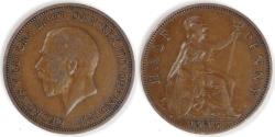 World Coins - GREAT BRITAIN, George V, 1935 Half Penny, VF