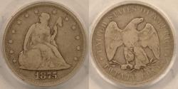 Us Coins - 1875-S 20-Cent graded F-15 by PCGS