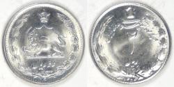 World Coins - IRAN - Kingdom, Muhammed Reza Pahlavi Shah, SH1354 (1974) 2 Rials, Choice BU