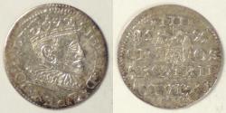 World Coins - LIVONIA - Duchy, Sigismund III Vasa, 1595, 3 Grossus, Choice Extra Fine