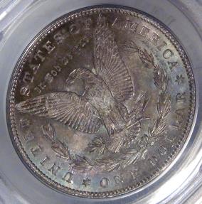 US Coins - 1886 Morgan Dollar graded MS-63 by ANACS rev color