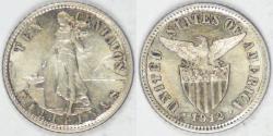 World Coins - PHILIPPINES - U.S. Territory, 1912 S, 10 Centavos, Choice AU