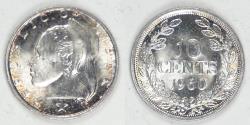 World Coins - LIBERIA - Republic, 1960, 10 Cents, Choice BU
