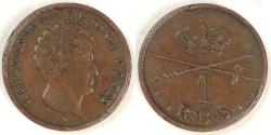 World Coins - DENMARK, Christian VIII, 1840 ♔ VS Rigsbankskilling, Choice VF
