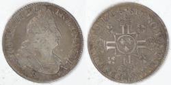 World Coins - FRANCE, Louis XIV, 1704 Rennes, ½ Écu, Very Fine