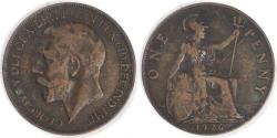 World Coins - GREAT BRITAIN, George V, 1926, Penny, Fine+