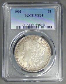 US Coins - 1902 Morgan Dollar, MS-64 PCGS