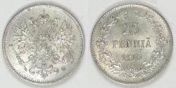 World Coins - FINLAND - Grand Duchy, Nicholas II, 1916 S, 25 Pennia, Brilliant Uncirculated