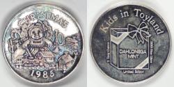 Us Coins - 1985 Christmas “Kids in Toyland” Silver Round, Brilliant Uncirculated