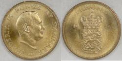 World Coins - DENMARK, Frederik IX, 1954(h) Krone, Gem BU
