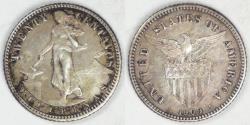 World Coins - PHILIPPINES - U.S. Territory, 1909 S, 20 Centavos, Choice EF to AU