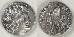 Ancient Coins - PTOLEMAIC KINGDOM OF EGYPT, Cleopatra III and Ptolemy X, Year 16 and 13 (102-101 BC), AR Tetradrachm, Almost Uncirculated