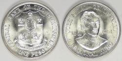 World Coins - PHILIPPINES - Republic, 1961, Peso, Brilliant Uncirculated