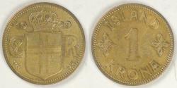 World Coins - ICELAND - Kingdom, Christian X, 1929 ♥N; GJ, Króna, Choice EF