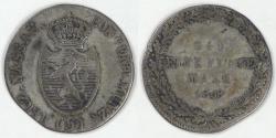 World Coins - GERMANY - Nassau, Frederick William, 1808, 5 Kreuzer, Choice Fine