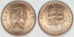 World Coins - SOUTH AFRICA - Union, Elizabeth II, 1955, 1/2 Penny, Choice BU