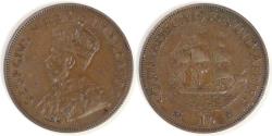 World Coins - SOUTH AFRICA - Dominion, George V, 1935 Penny, Choice EF