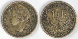 World Coins - TOGO - French Mandate, 1924 Franc, Very Fine +