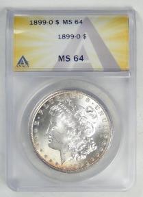 US Coins - 1899-O Morgan Dollar, MS-64 ANACS