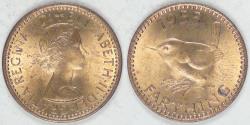 World Coins - GREAT BRITAIN, Elizabeth II, 1955 Farthing, Brilliant Uncirculated