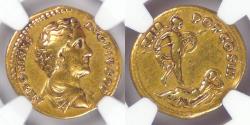 Ancient Coins - ROMAN EMPIRE, Antoninus Pius (138-161 AD), 140 AD, Gold Aureus, graded Choice Fine by NGC