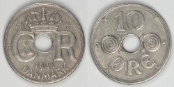 World Coins - FAEROE ISLANDS - Danish State, Christian X, 1941, 10 Øre, Choice EF