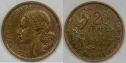 World Coins - FRANCE - Republic, 1950 B, 20 Francs, Extra Fine