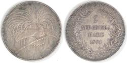 World Coins - GERMAN NEW GUINEA - Protectorate, Wilhelm II, 1894 A, 2 Mark, Extra Fine