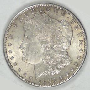 US Coins - 1897-S Morgan Dollar, MS-61