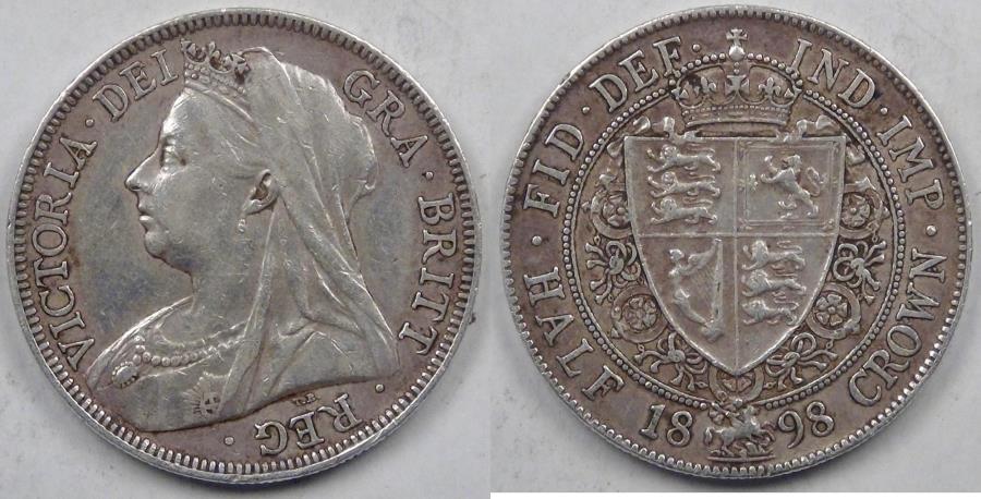 GREAT BRITAIN, Victoria, 1898 ½ Crown, Very Fine | European Coins