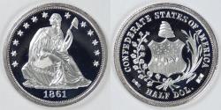Us Coins - CONFEDERATE STATES OF AMERICA, 1861 Cent and Half Dollar, Gem Proof DCAM (Replicas)