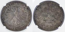 World Coins - GERMANY - Frankfurt, 1842, 2 Thaler, Graded EF-45 by NGC