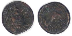 Ancient Coins - SPAIN - Carteia, Triumvir C. Minius, 55 BC, Æ Semis or Quadrante, Fine