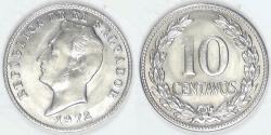 World Coins - EL SALVADOR - Republic, 1972, 10 Centavos, BU