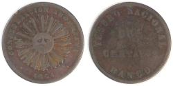 World Coins - ARGENTINA - Confederation, 1854, 2 Centavos, about Fine / Good