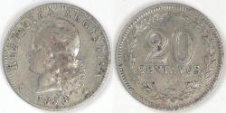 World Coins - ARGENTINA - Republic, 1898, 20 Centavos, Very Fine