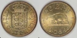 World Coins - GREENLAND - Danish Colony, Christian X, 1926 HCN;♥GJ, 50 Øre, Gem BU